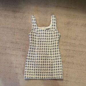 Katie J NYC White and Black Tweed Dress